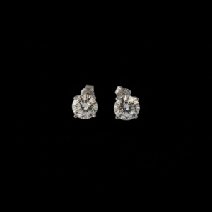 2 Carat Round Brilliant Lab-Grown Diamond Earrings in 18k White Gold
