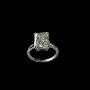 4.06 Carat Cut Cornered Rectangular Modified Brilliant Diamond Ring 4.06 Carat Cut Cornered Rectangular Modified Brilliant Diamond Ring