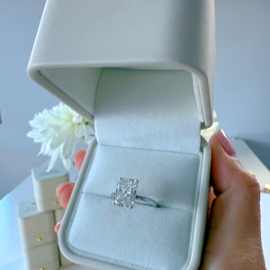 4.06 Carat Cut Cornered Rectangular Modified Brilliant Diamond Ring