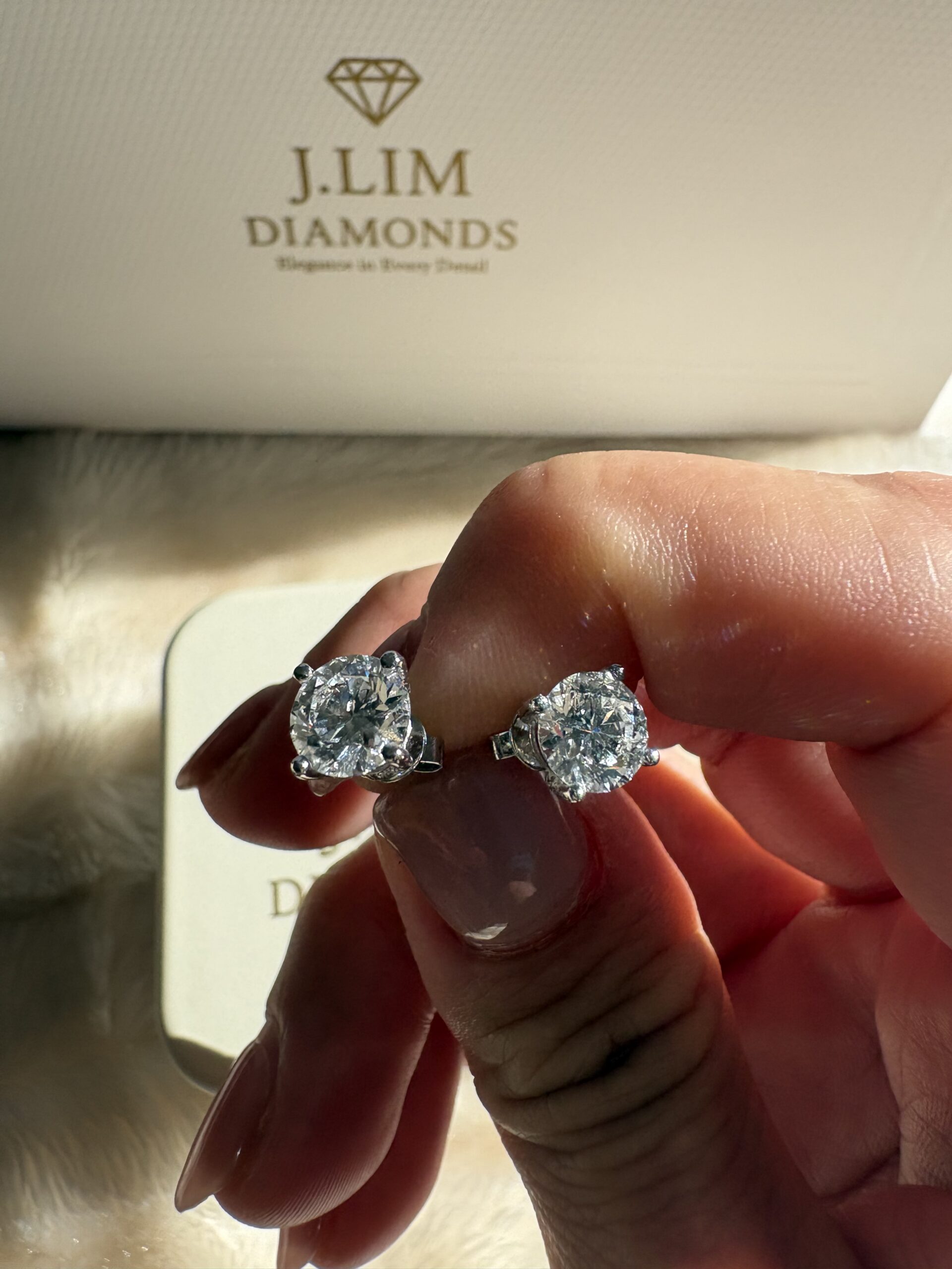 Round brilliant Earrings 2.14TCW 18k white Gold - Image 3