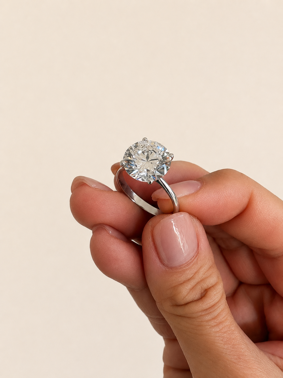 Round brilliant lab grown diamond ring 5.08ct 18k white gold - Image 4