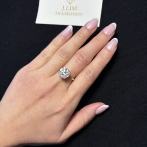Round brilliant lab grown diamond ring 5.08ct 18k white gold